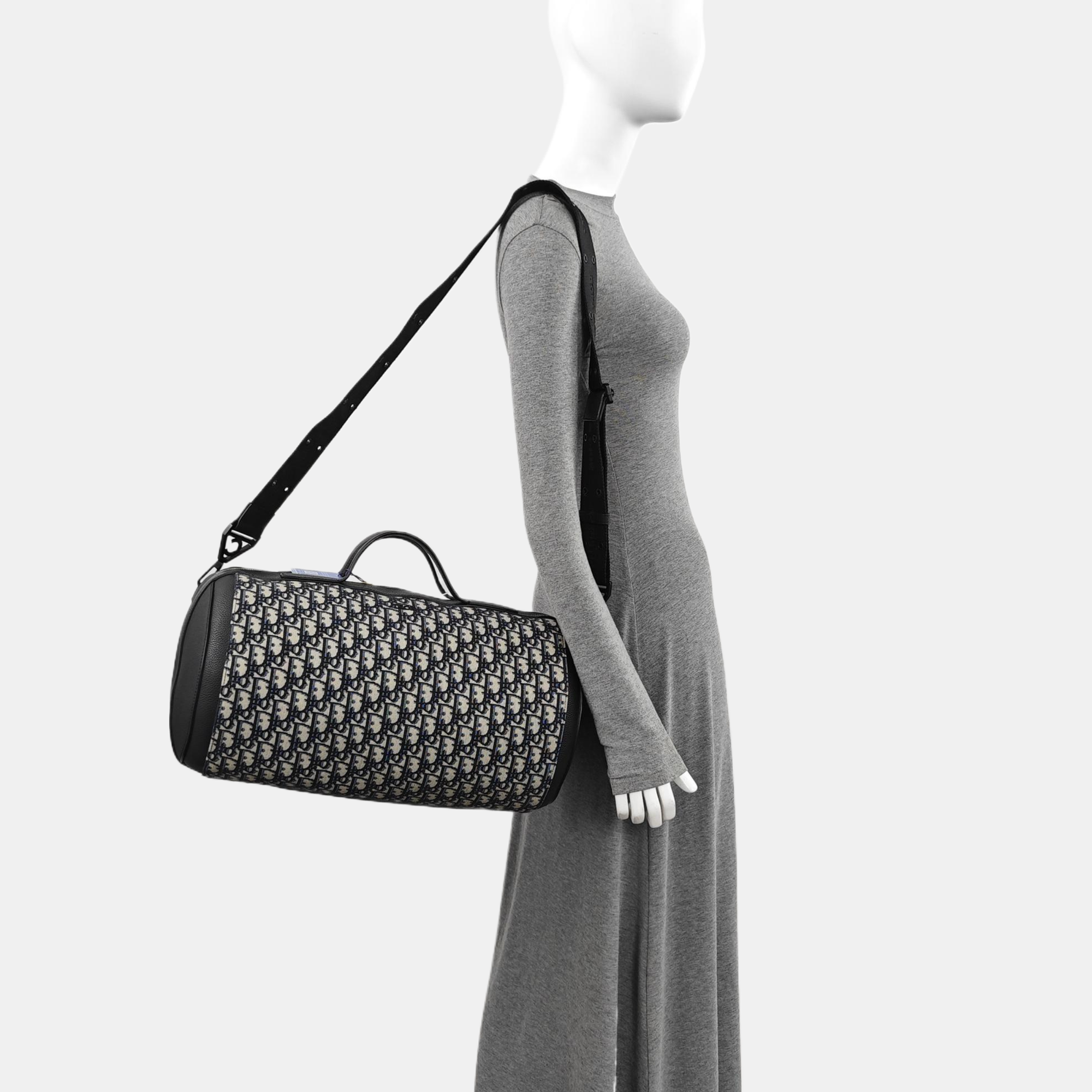Oblique Canvas Shoulder Bag Blue