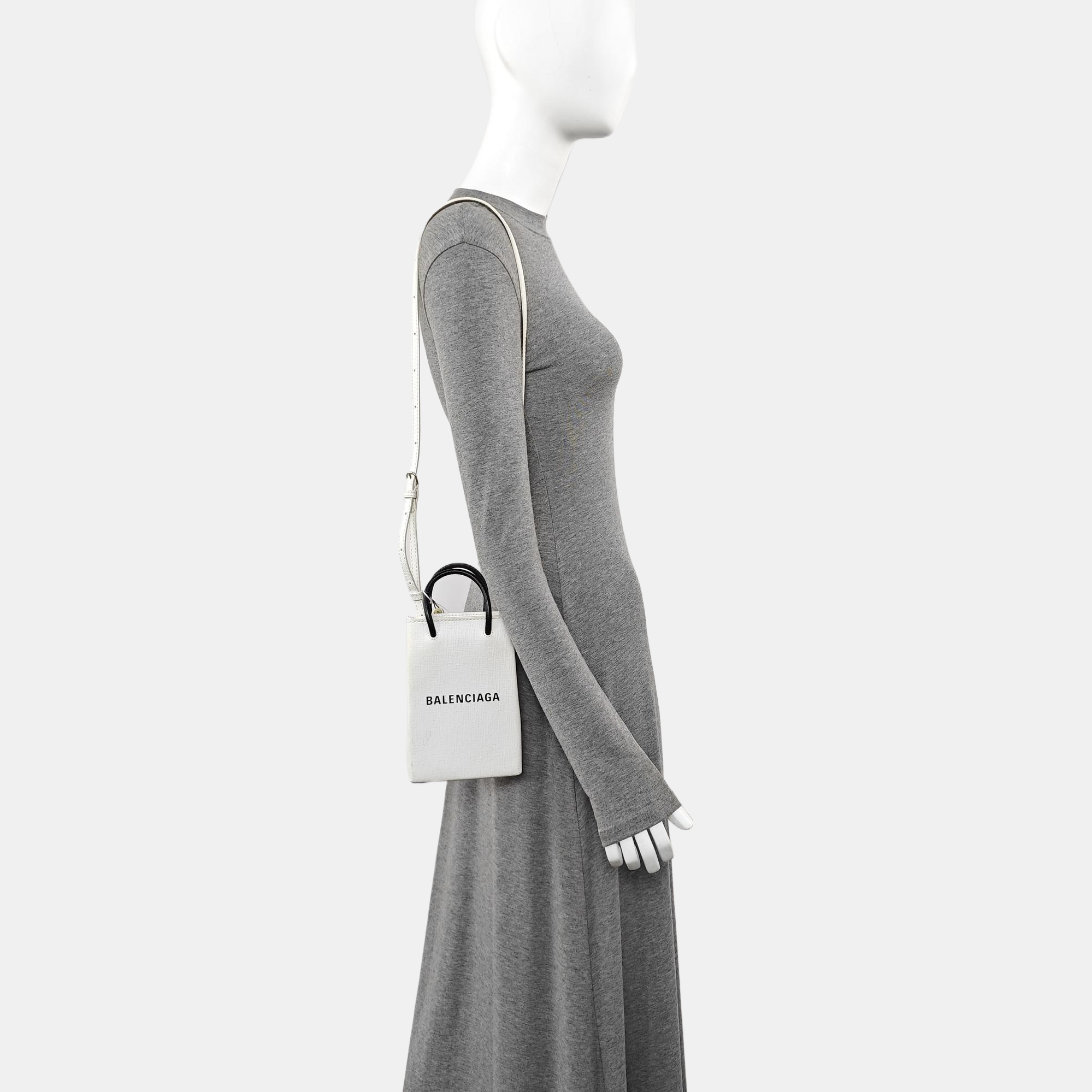 Shopping Bag Calfskin White