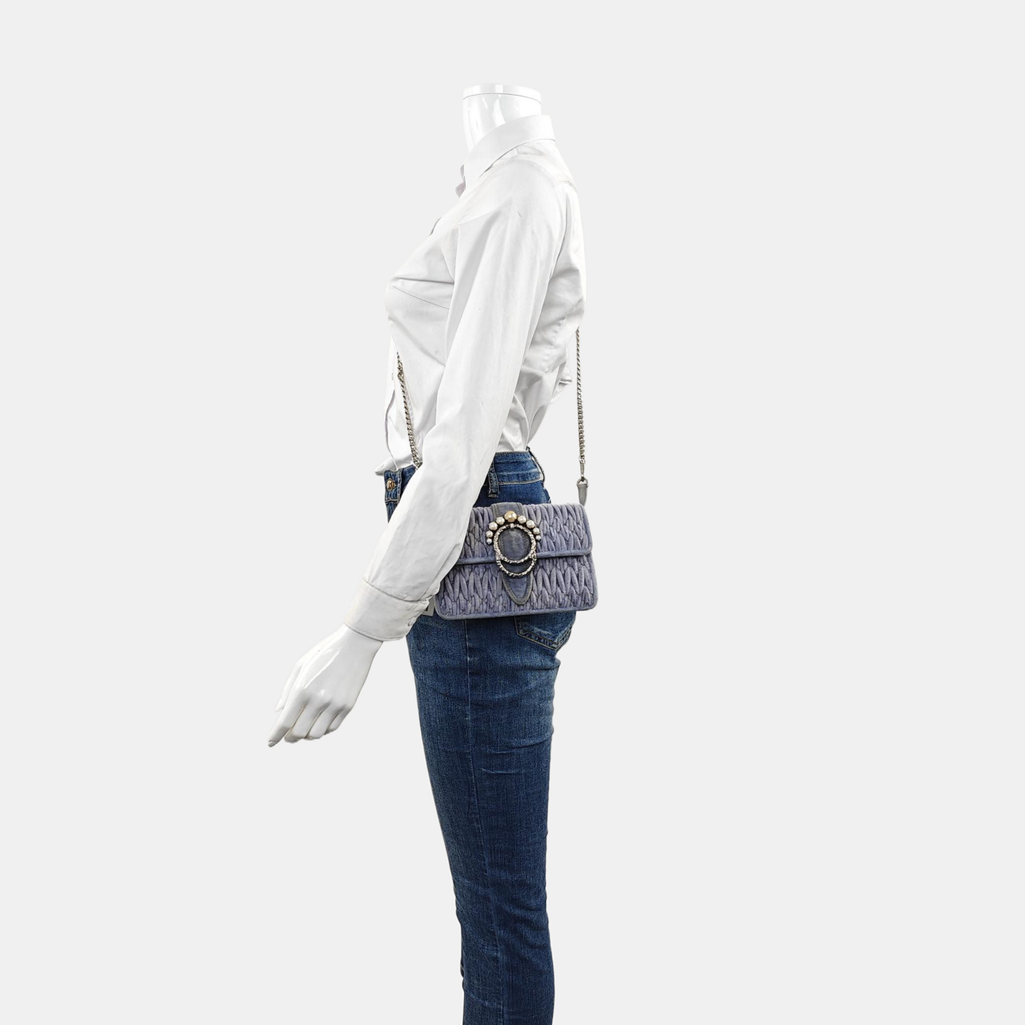 Velvet Shoulder Bag Blue