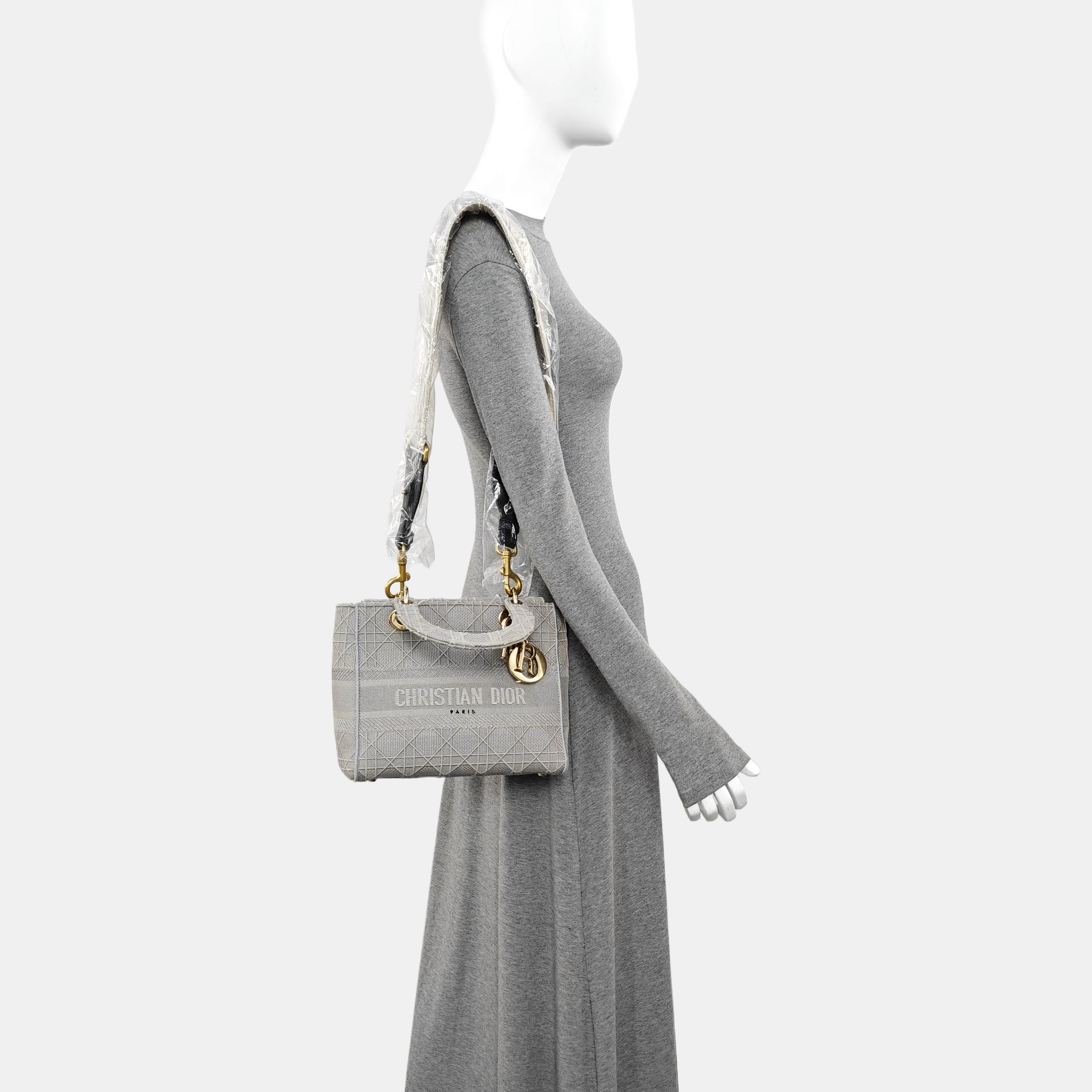 Lady D-Lite Cannage Canvas Gray