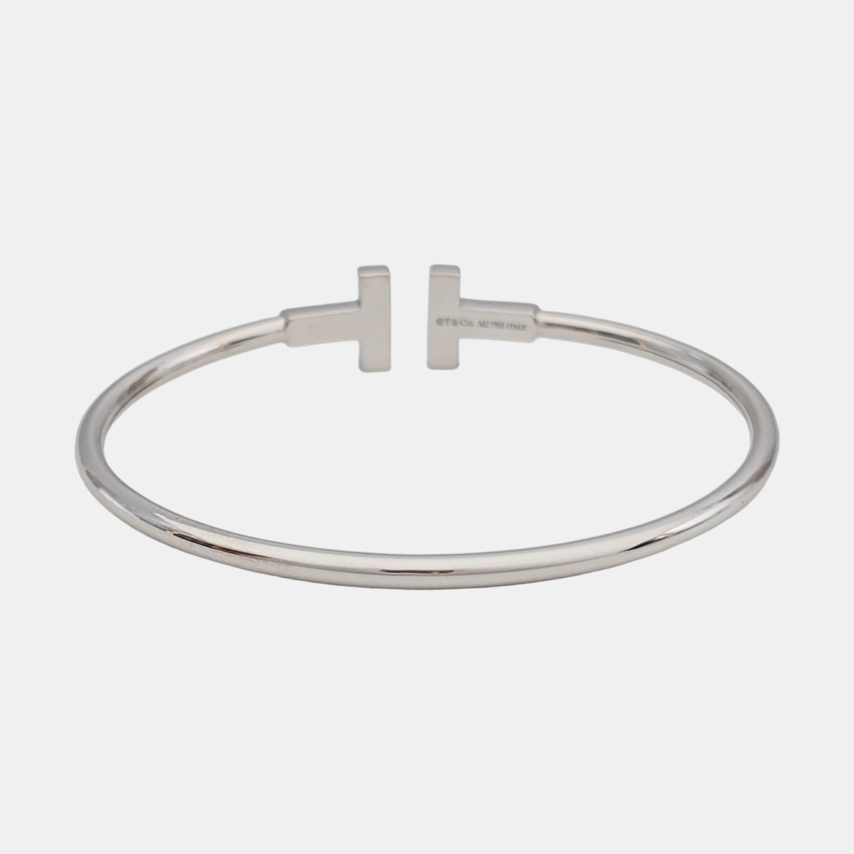 Tiffany T 18k White Gold Silver Bangle