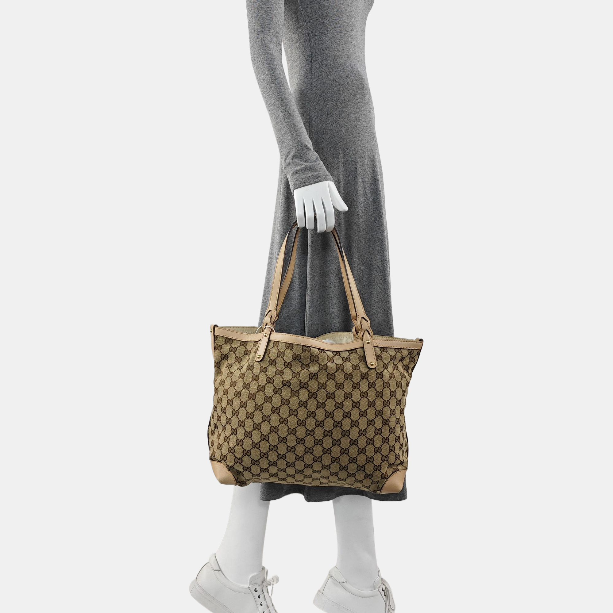Monogram Canvas Tote Bag Brown
