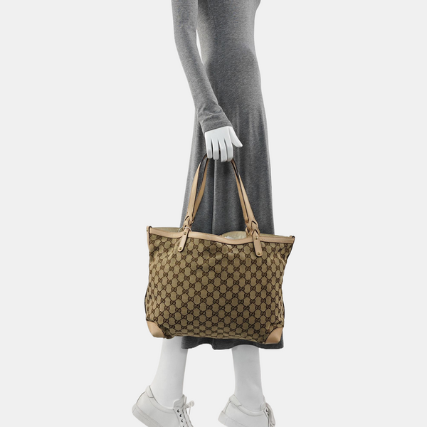 Monogram Canvas Tote Bag Brown