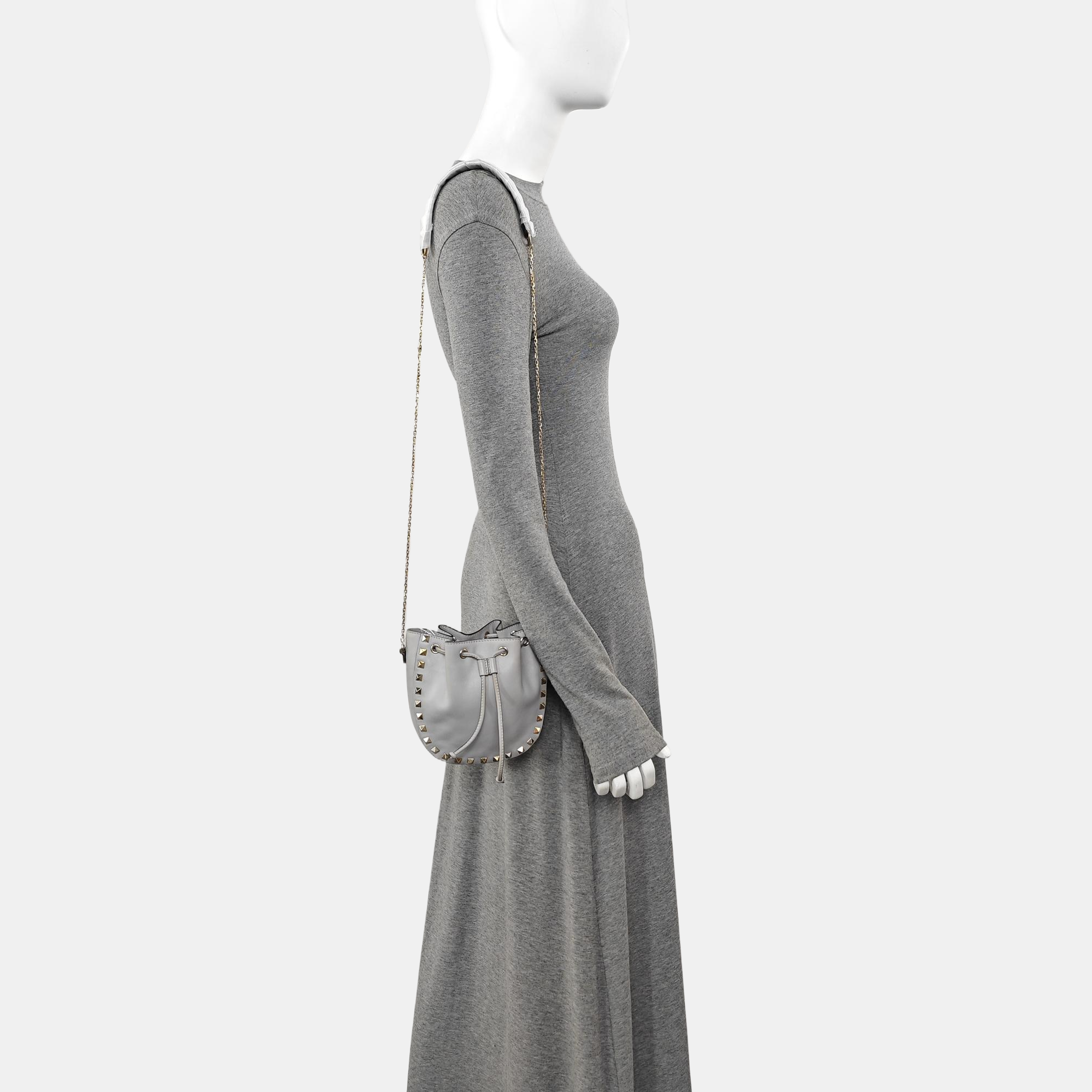 Calfskin Shoulder Bag Gray
