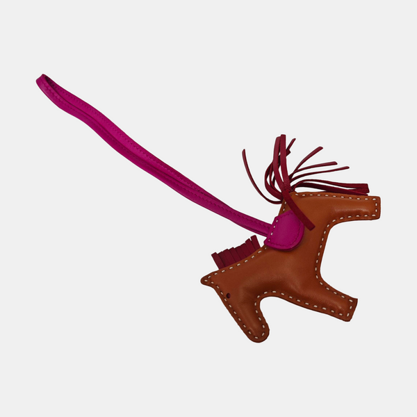 Leather Bag Charm Brown
