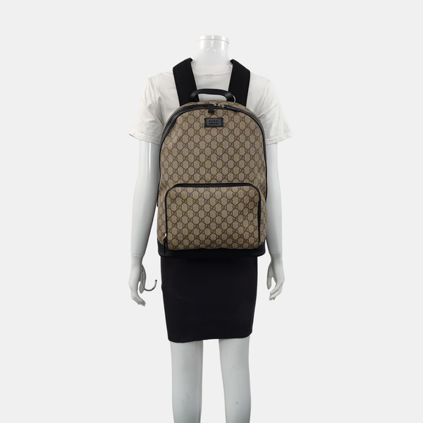 Monogram Coated Canvas Backpack Black