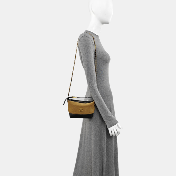 Quilted Suede Shoulder Bag Brown