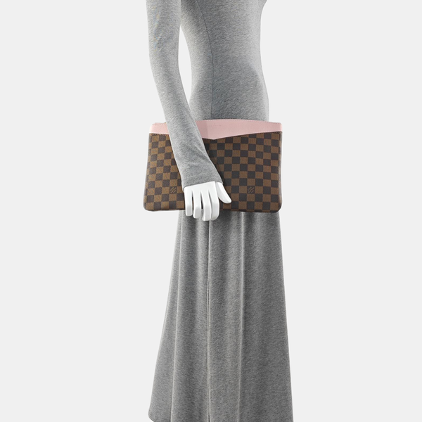 DAILY Damier Ebene Coated Canvas Brown