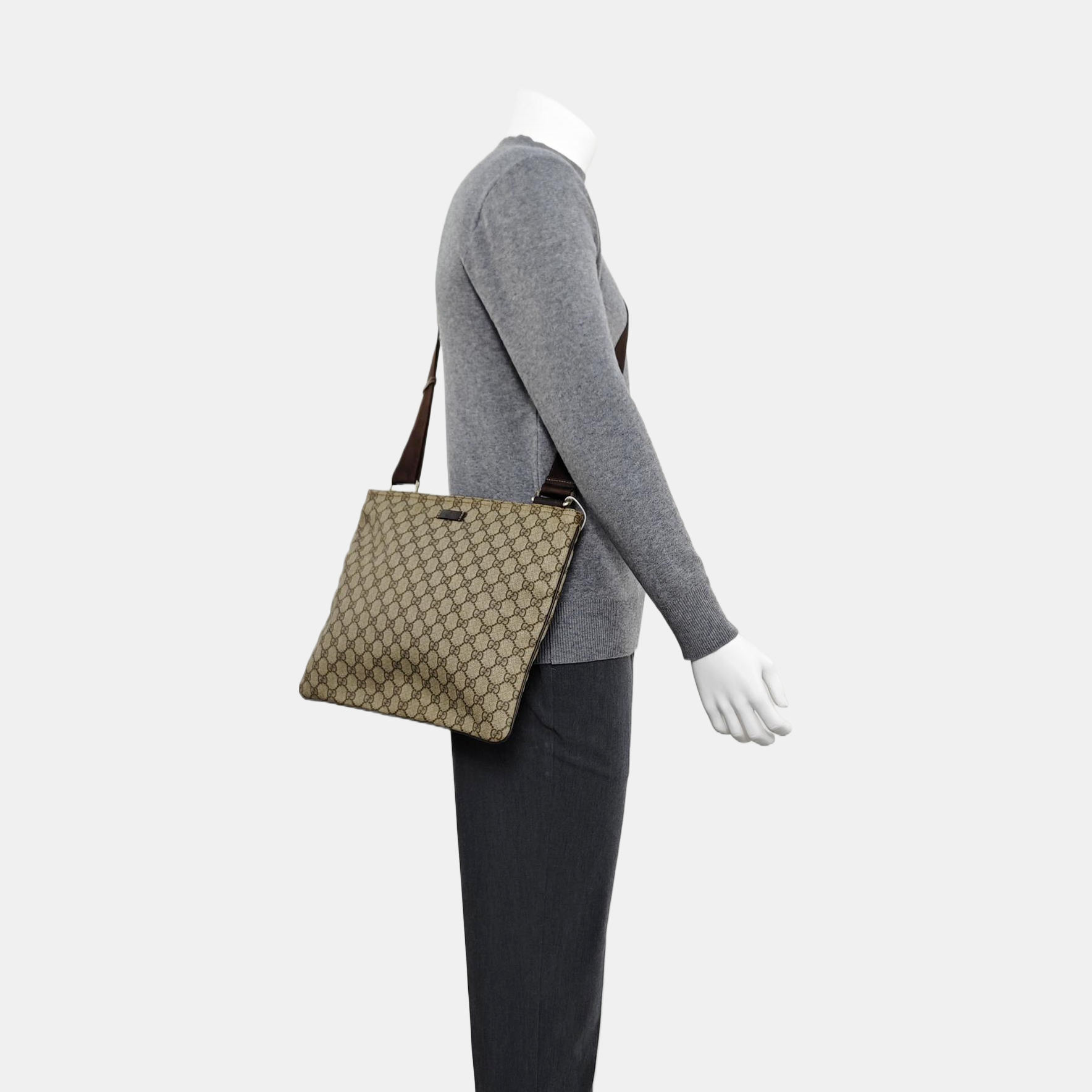Monogram Coated Canvas Shoulder Bag Beige