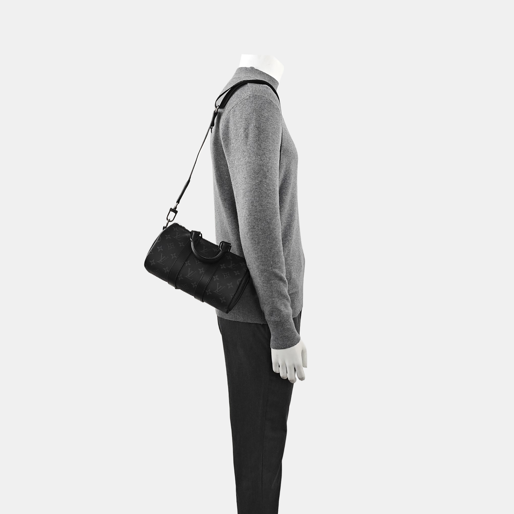 KEEPALL 25 Monogram Coated Canvas Black
