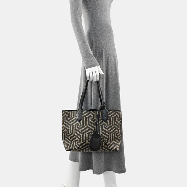 Monogram Coated Canvas Tote Bag Brown