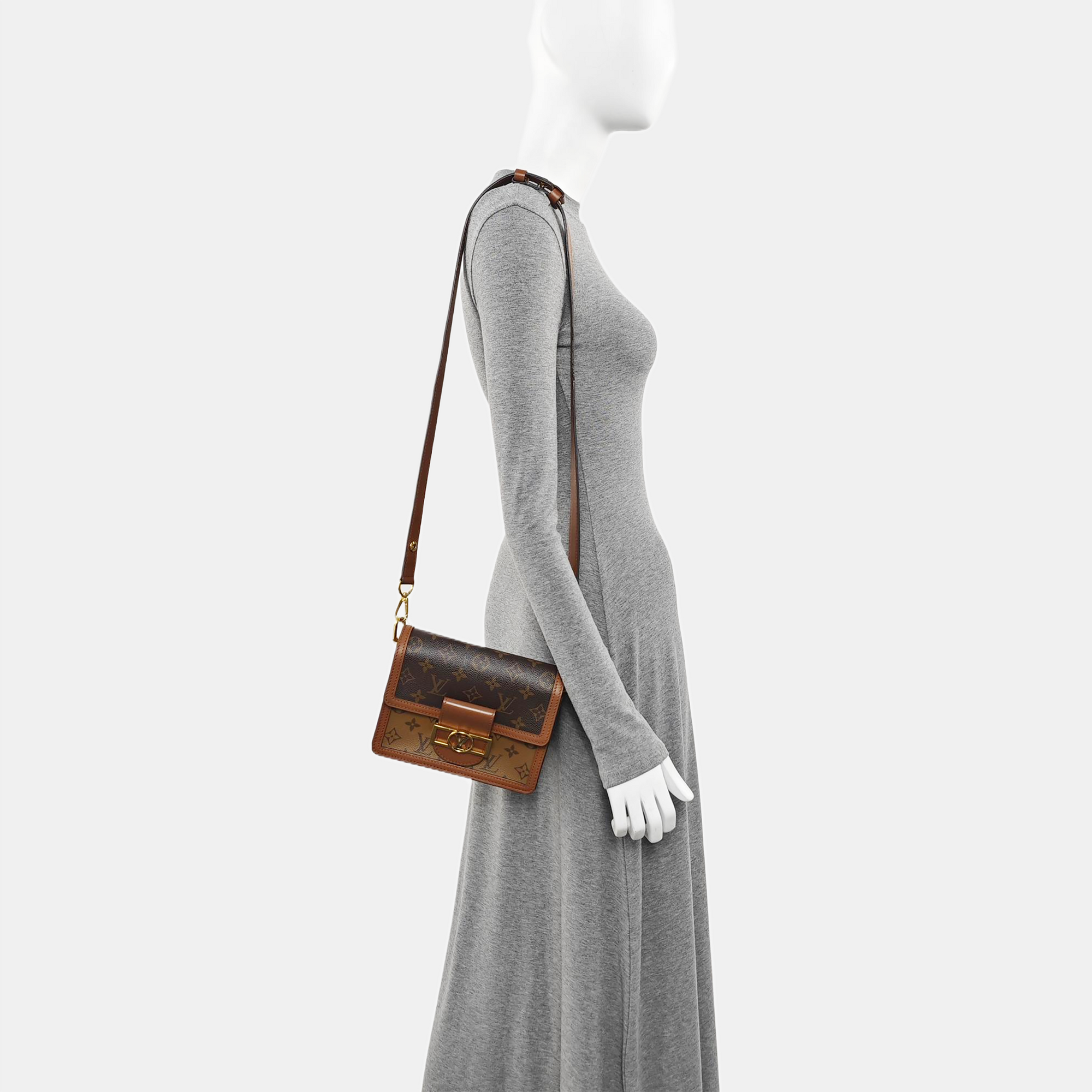 DAUPHINE Mini Monogram Coated Canvas Brown