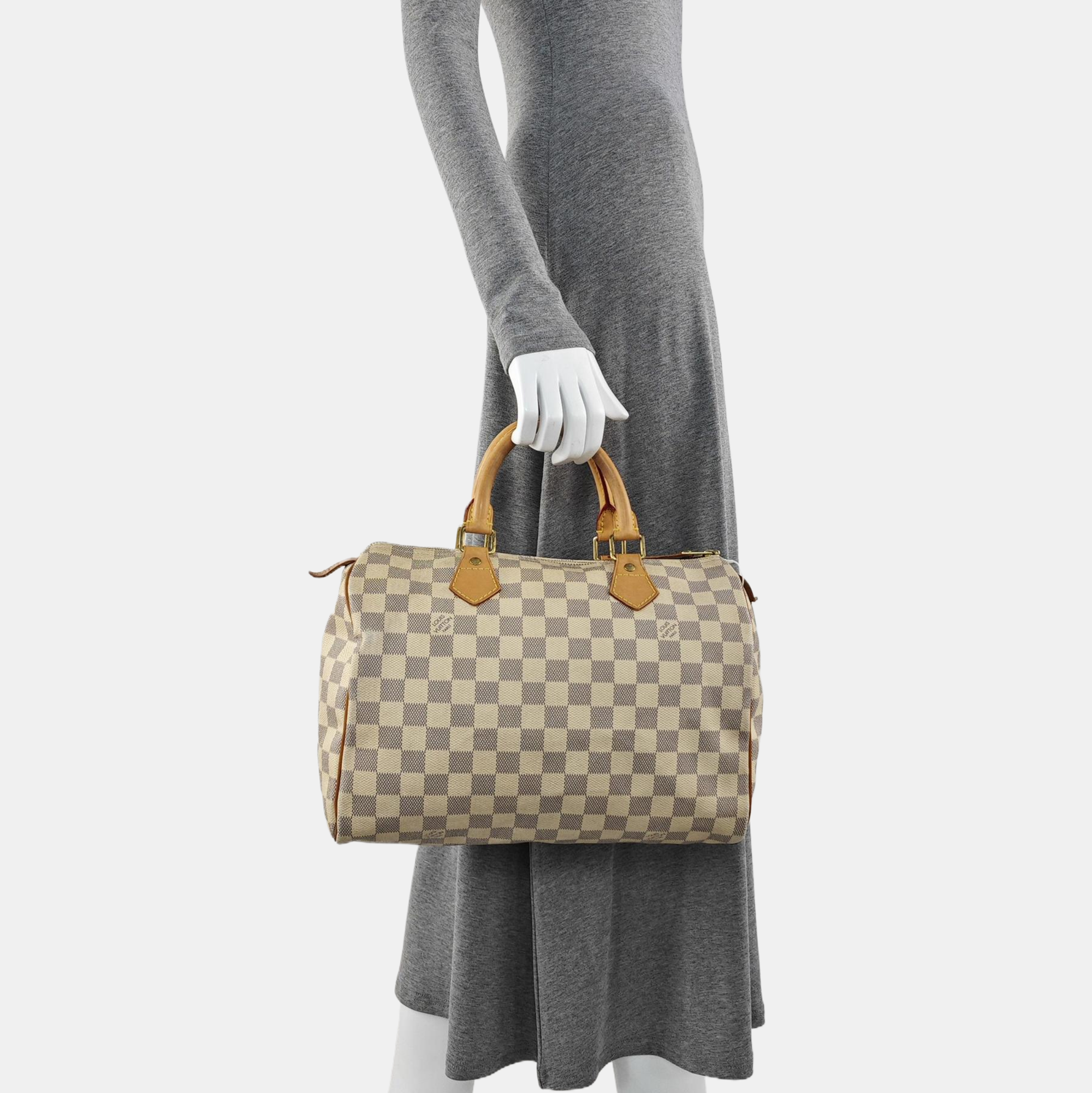 SPEEDY 30 Monogram Coated Canvas White