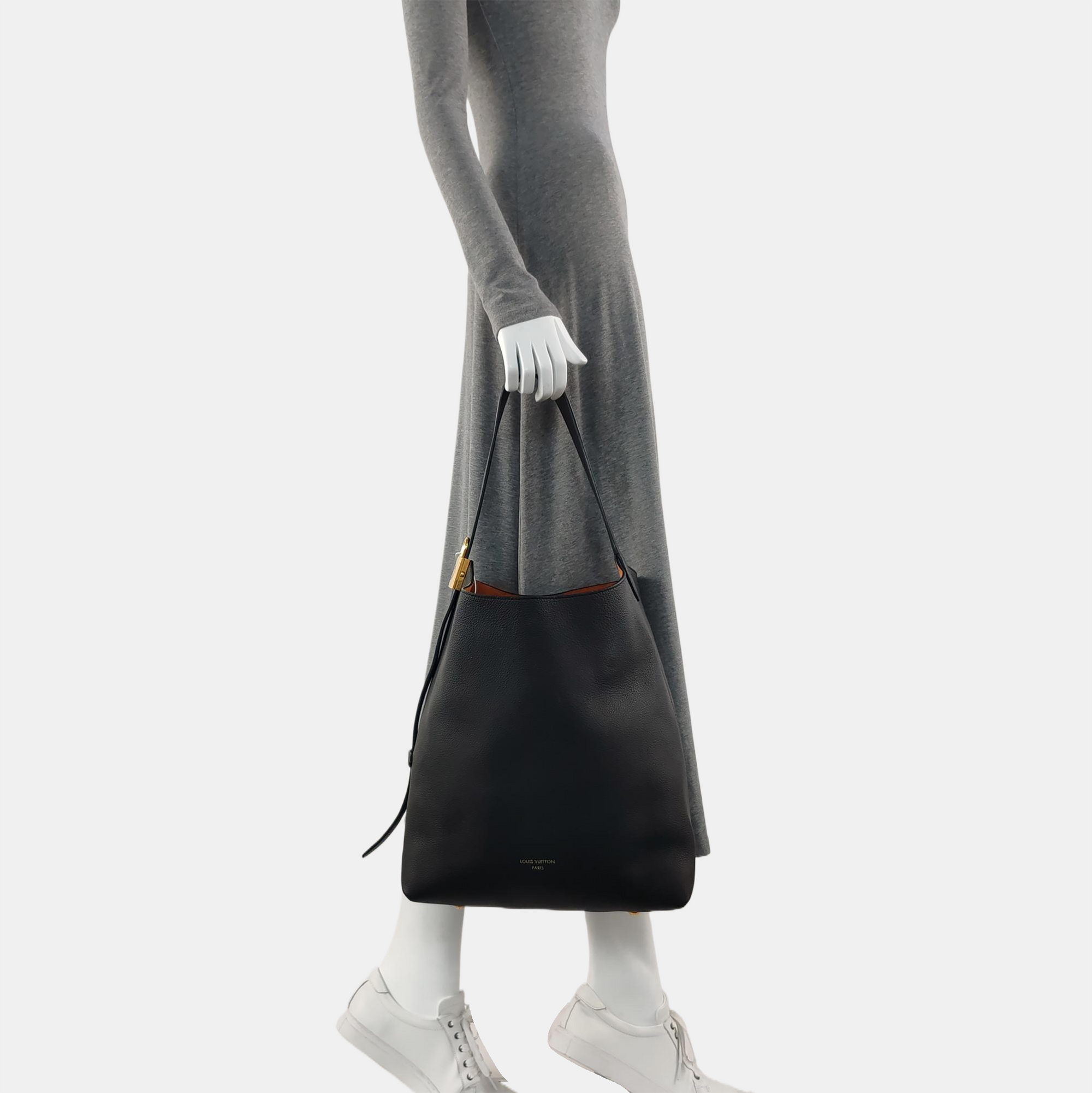 LOW KEY HOBO MM Monogram Calfskin Black