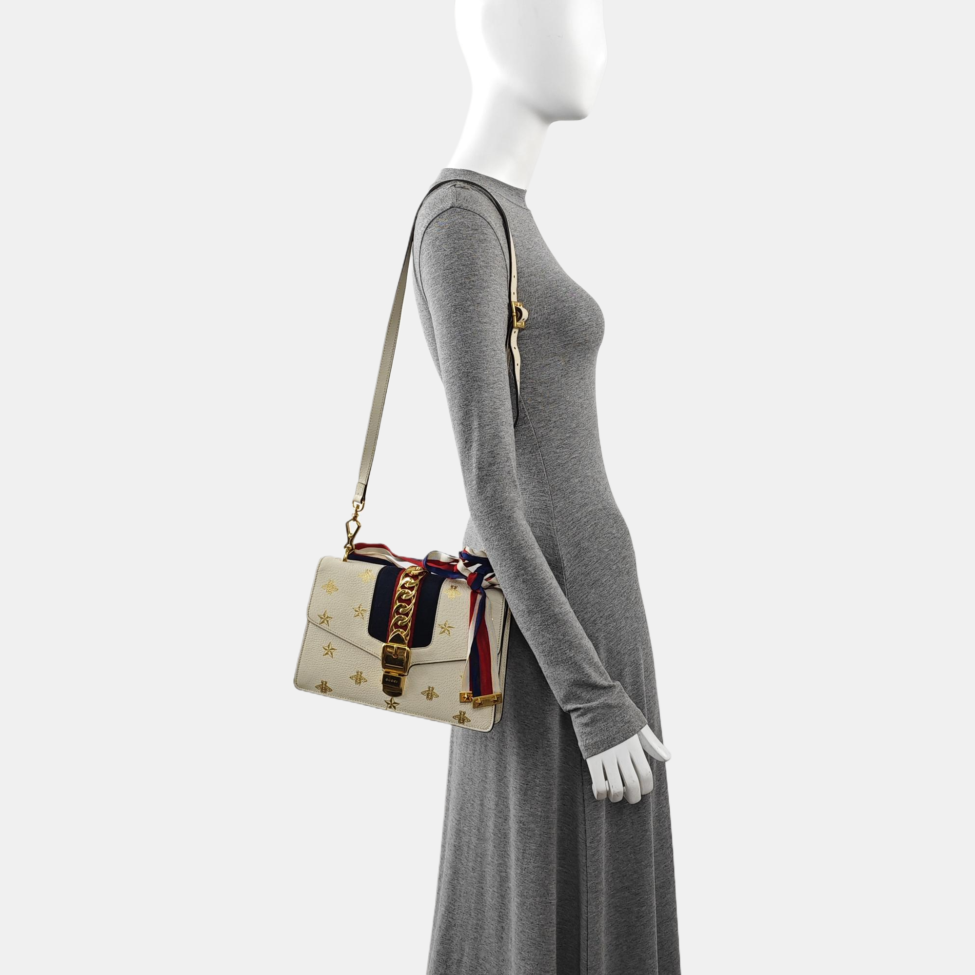Calfskin Shoulder Bag Small White