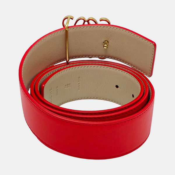 Leather Belt Red