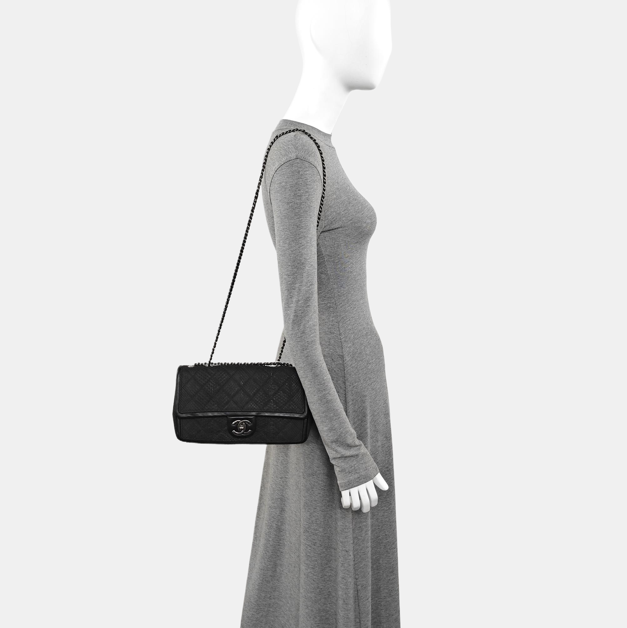 Python Shoulder Bag Black
