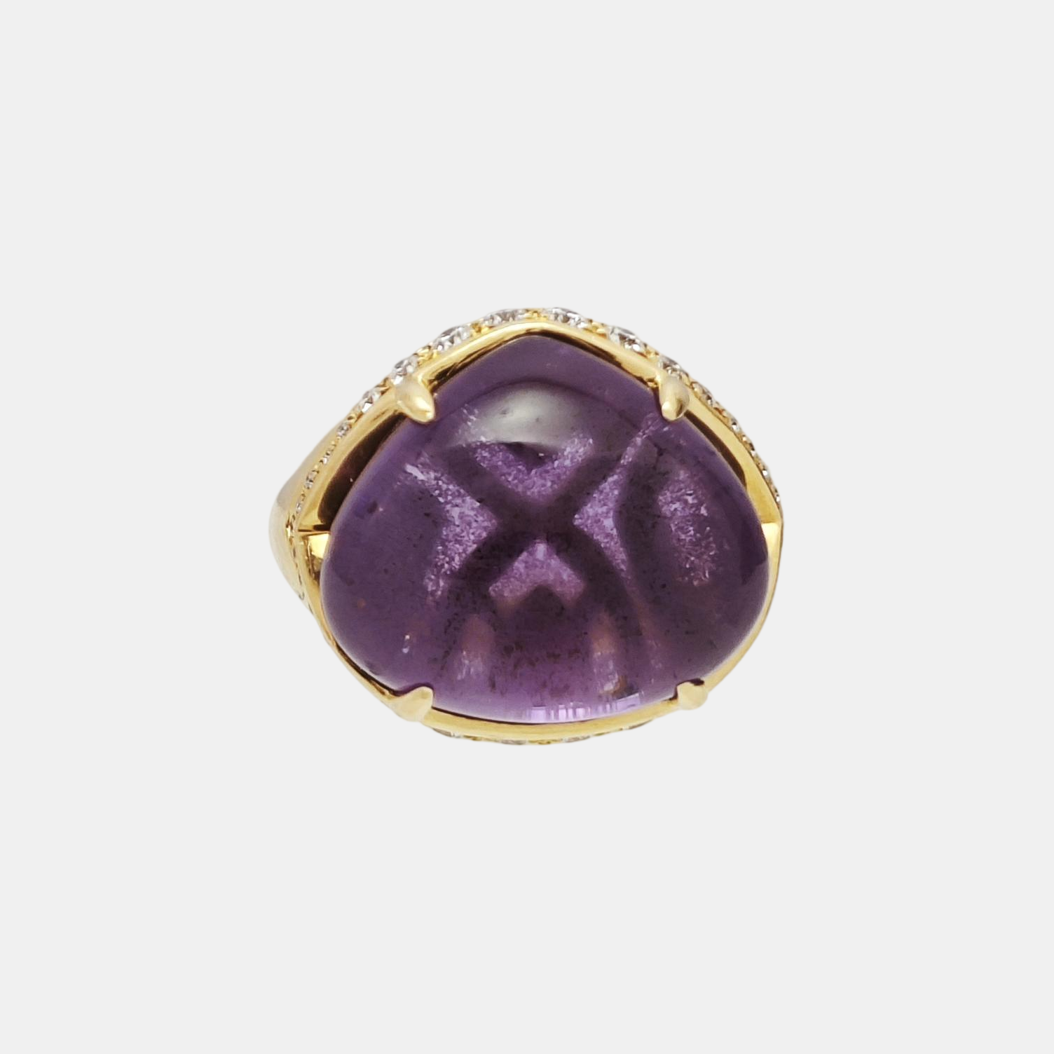 18k Gold Purple Ring EU 54