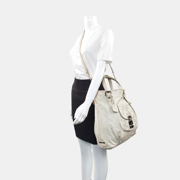 Calfskin Shoulder Bag White