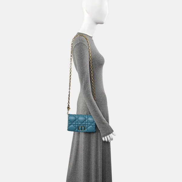 Dior Caro Small Cannage Calfskin Blue