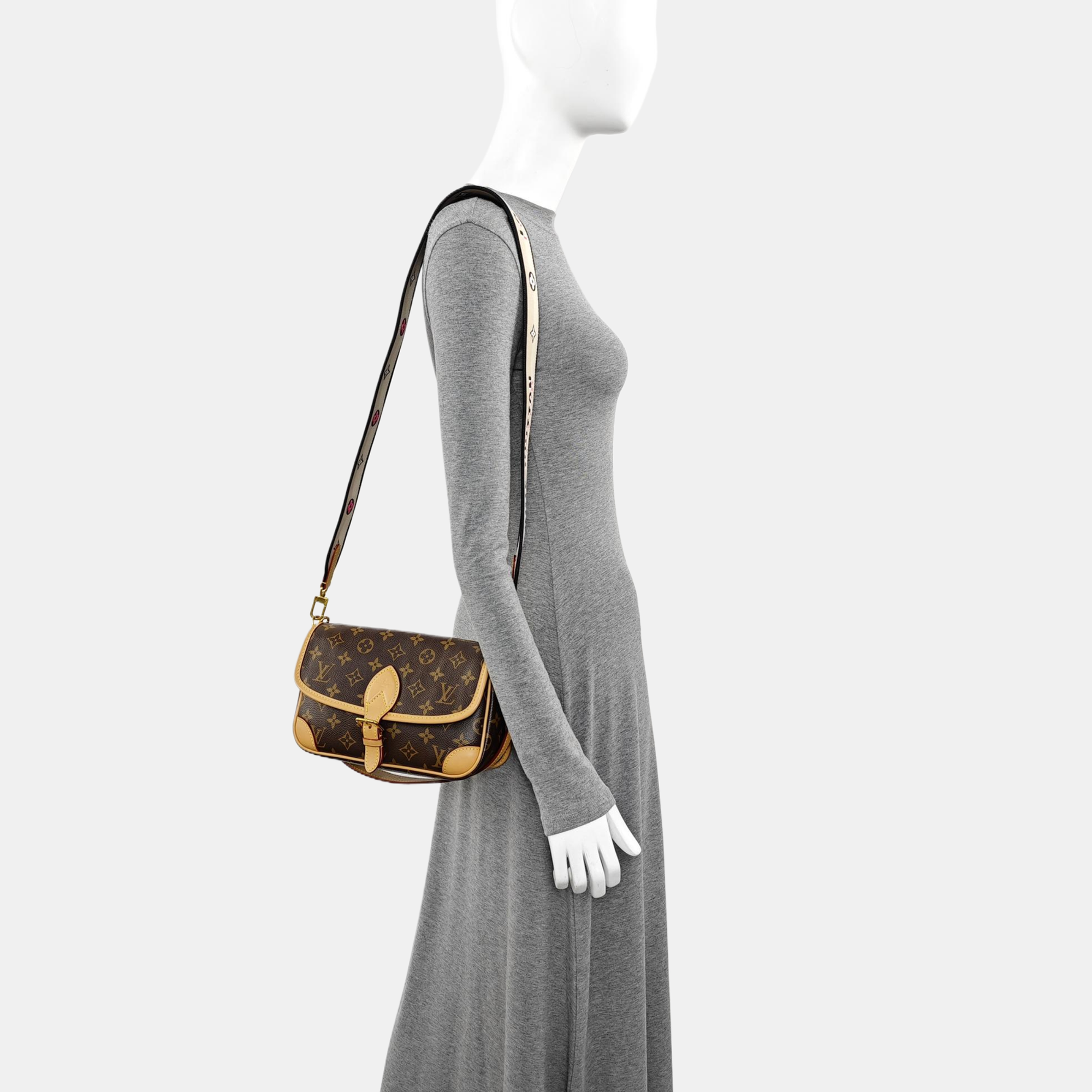 DIANE Monogram Coated Canvas Brown