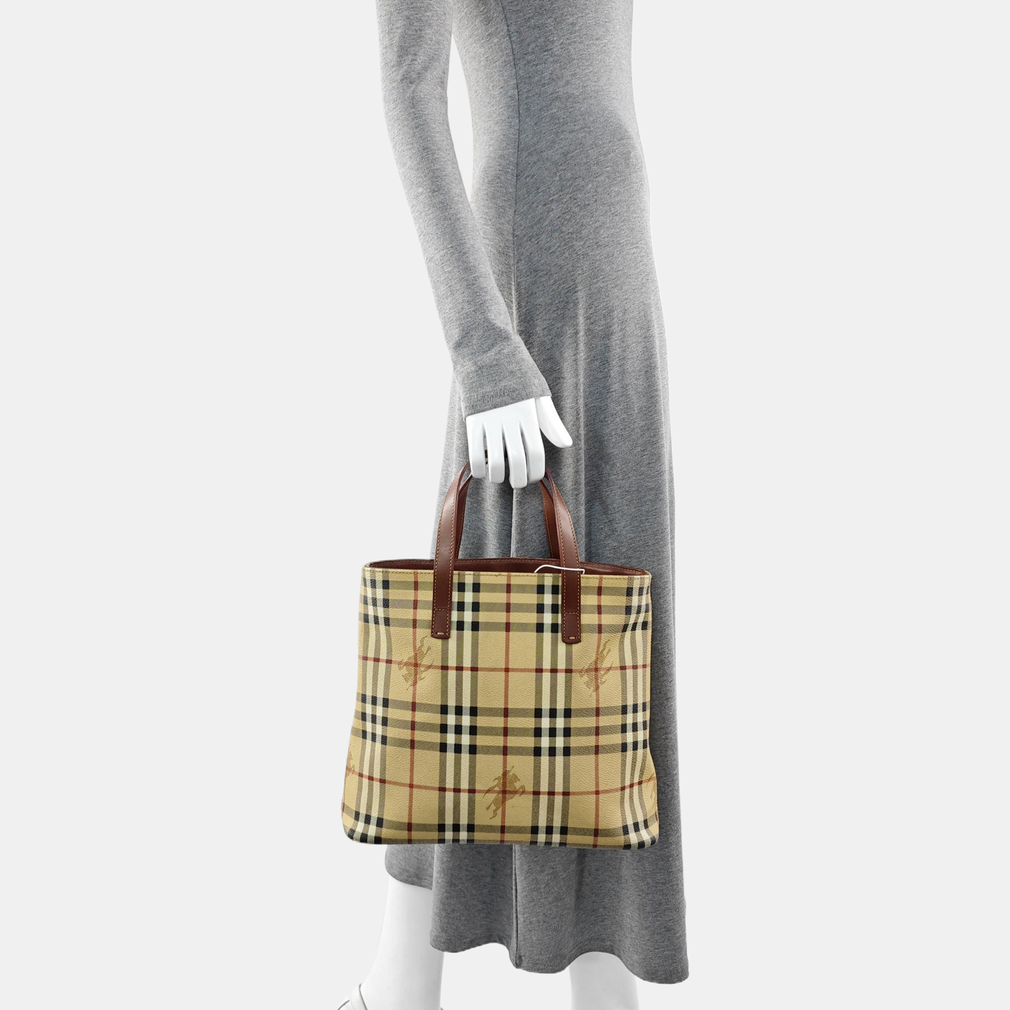 Coated Canvas Tote Bag Beige