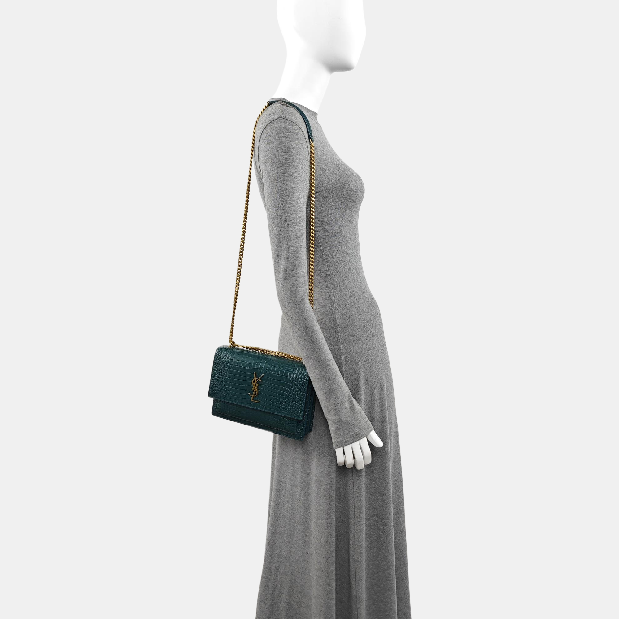 SUNSET Medium Calfskin Green