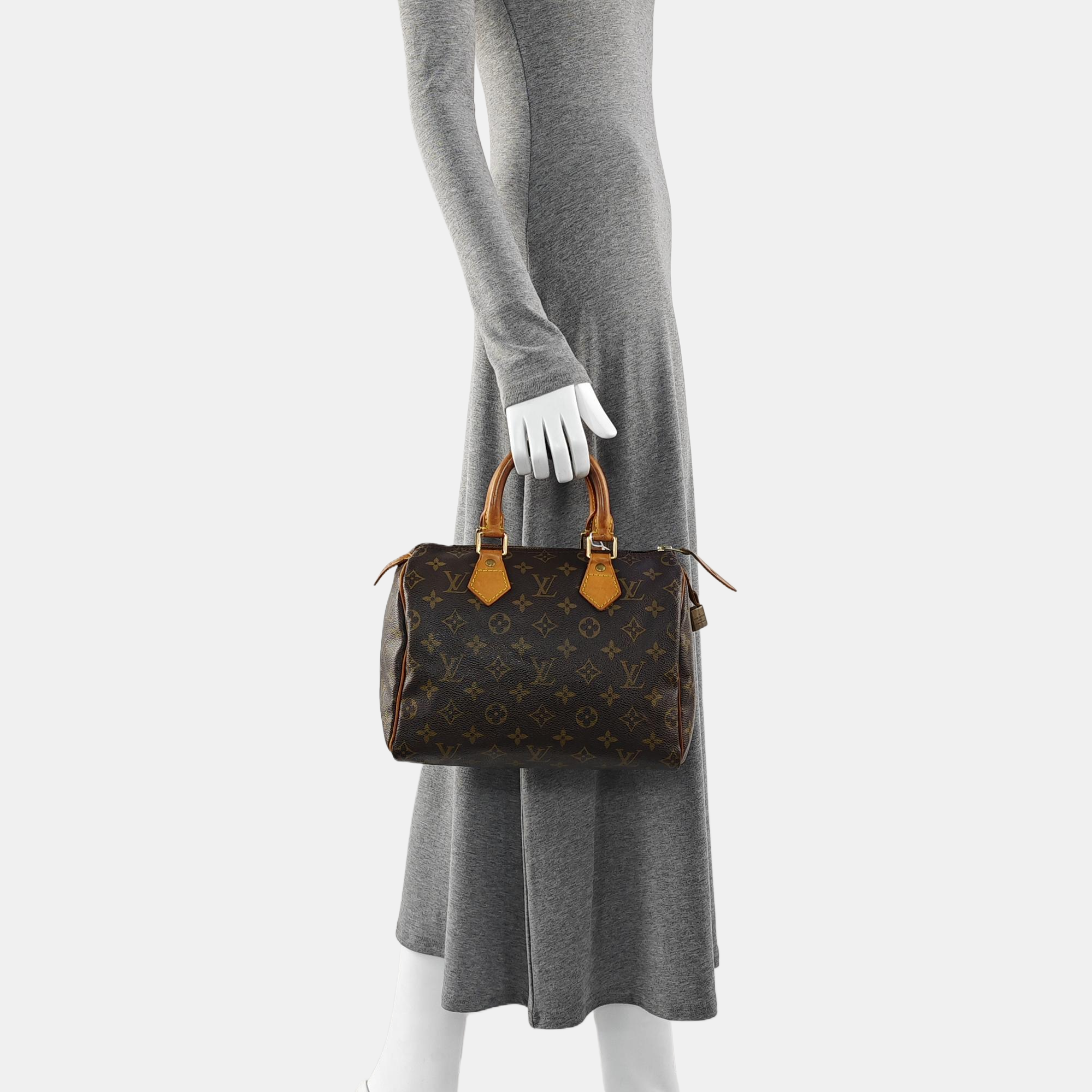 SPEEDY 25 Monogram Coated Canvas Brown