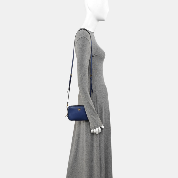 Saffiano Calfskin Shoulder Bag Blue