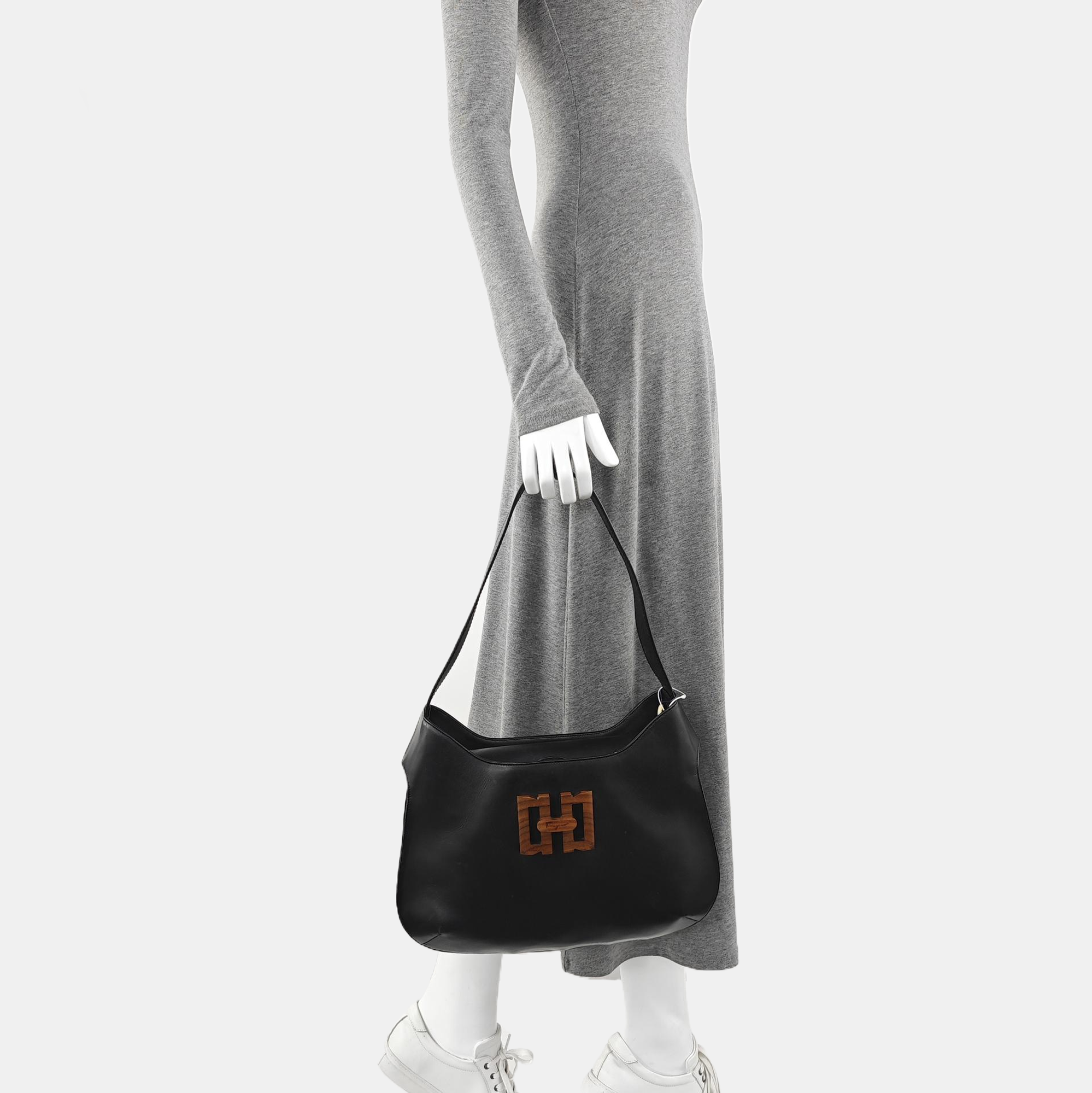 Calfskin Shoulder Bag Black