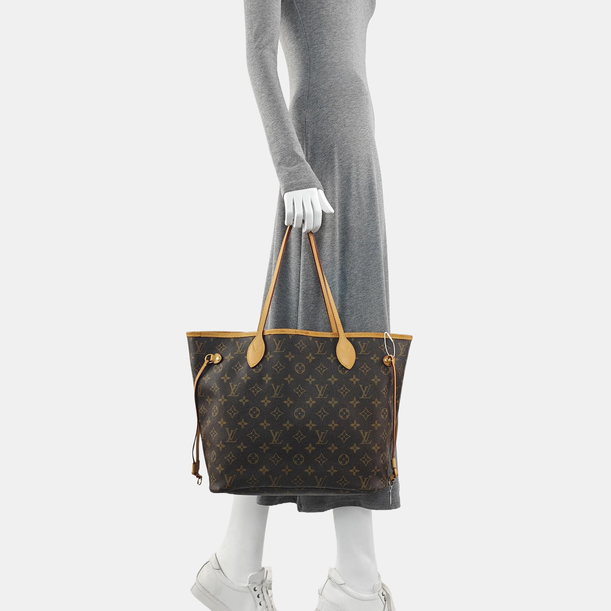 NEVERFULL MM Monogram Coated Canvas Brown