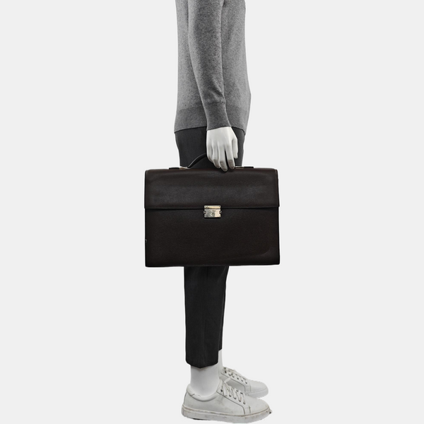 Calfskin Top Handle Bag Brown