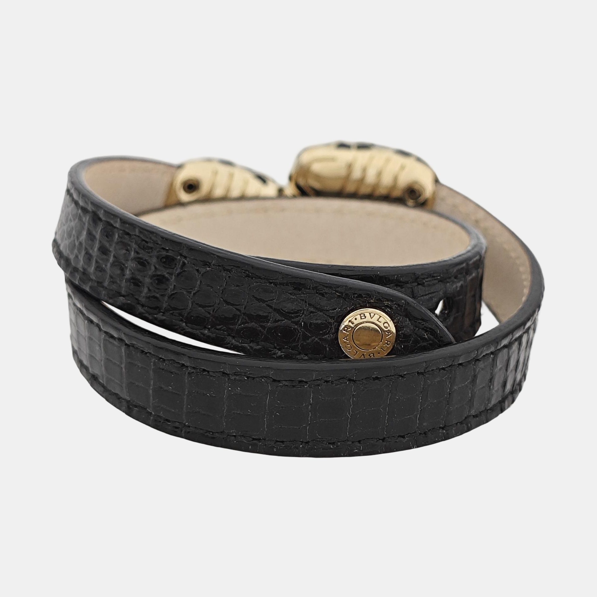 SERPENTI Brass Black Bangle