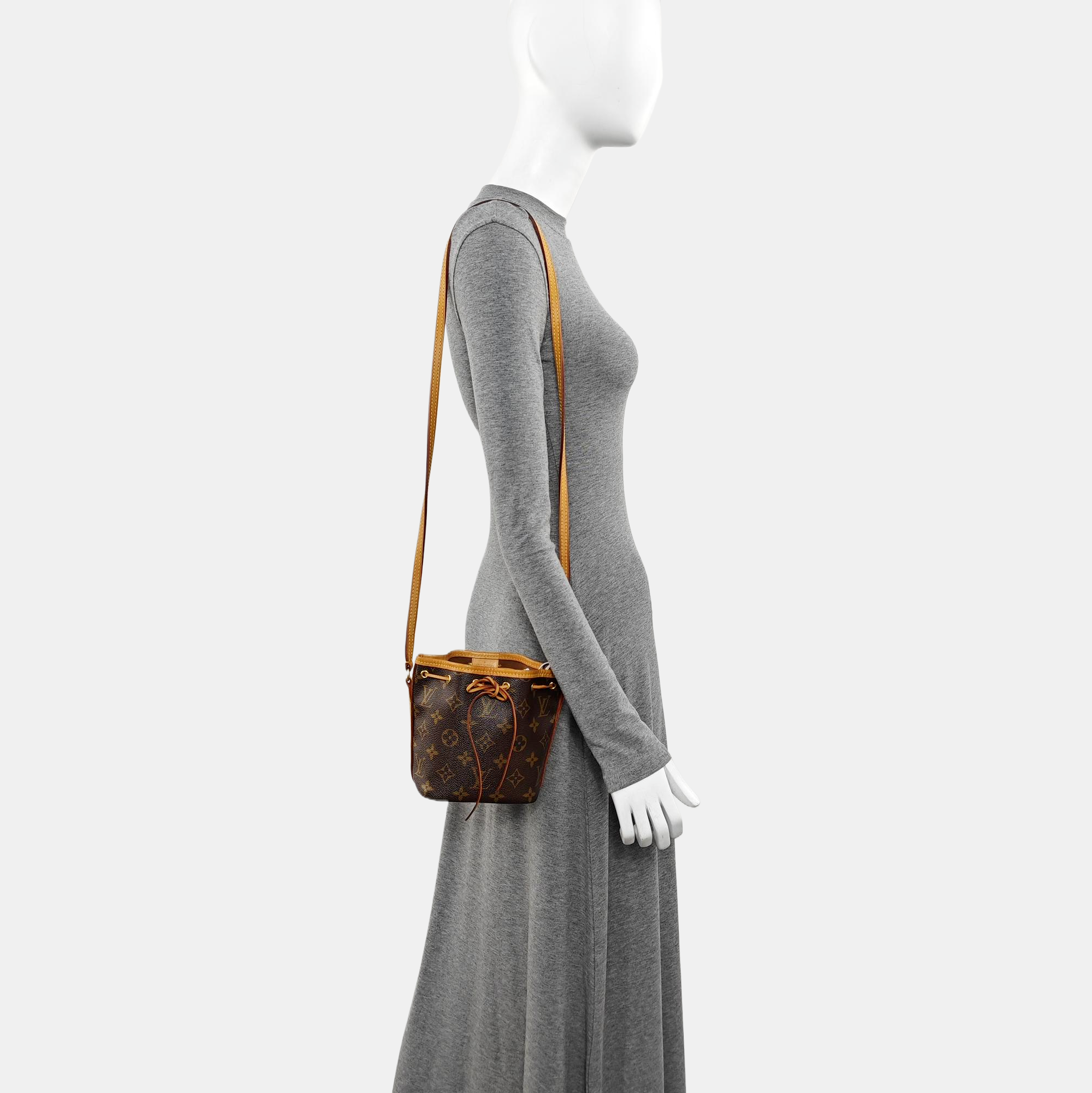 NÉONOÉ Nano Monogram Coated Canvas Brown