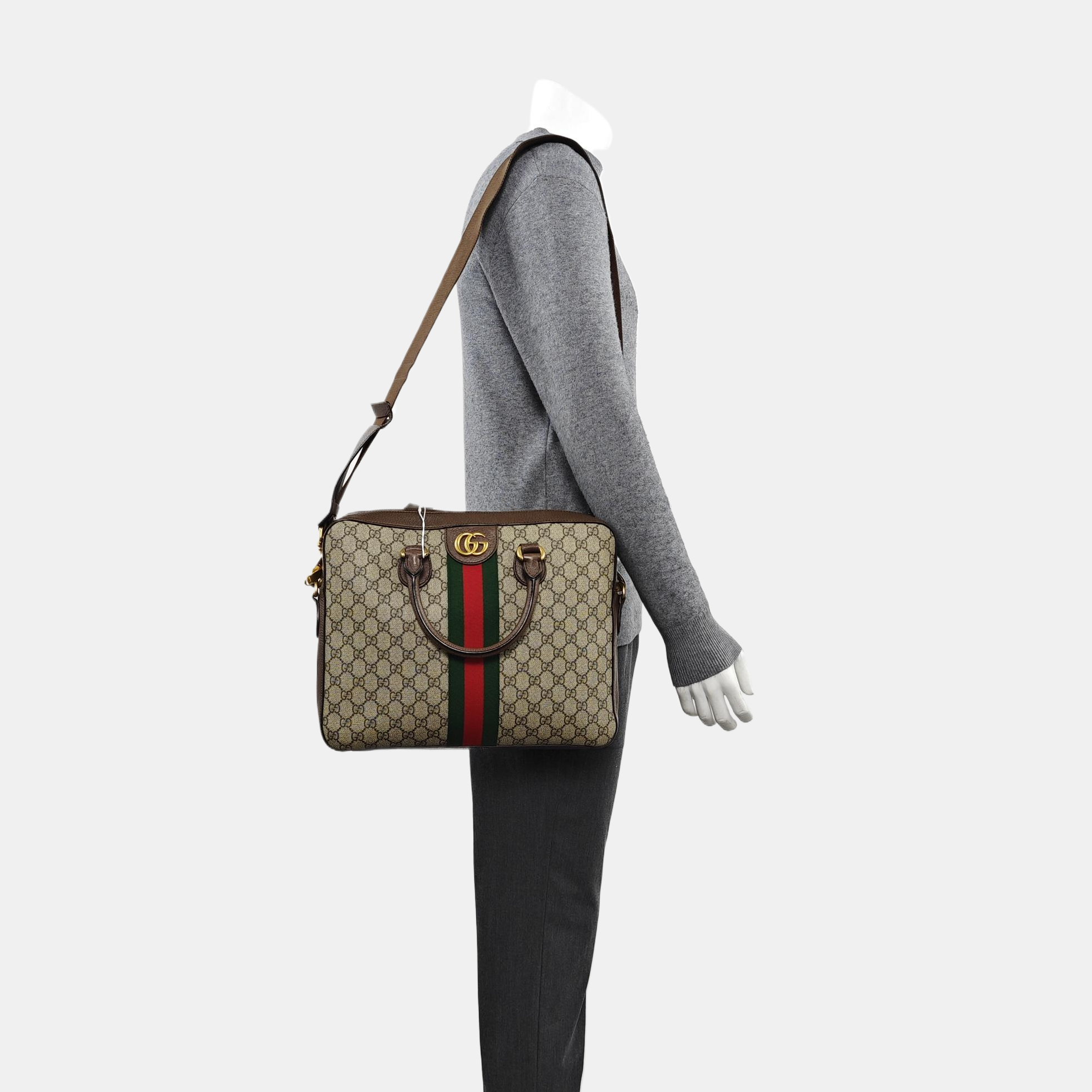 Ophidia Large Monogram Coated Canvas Beige