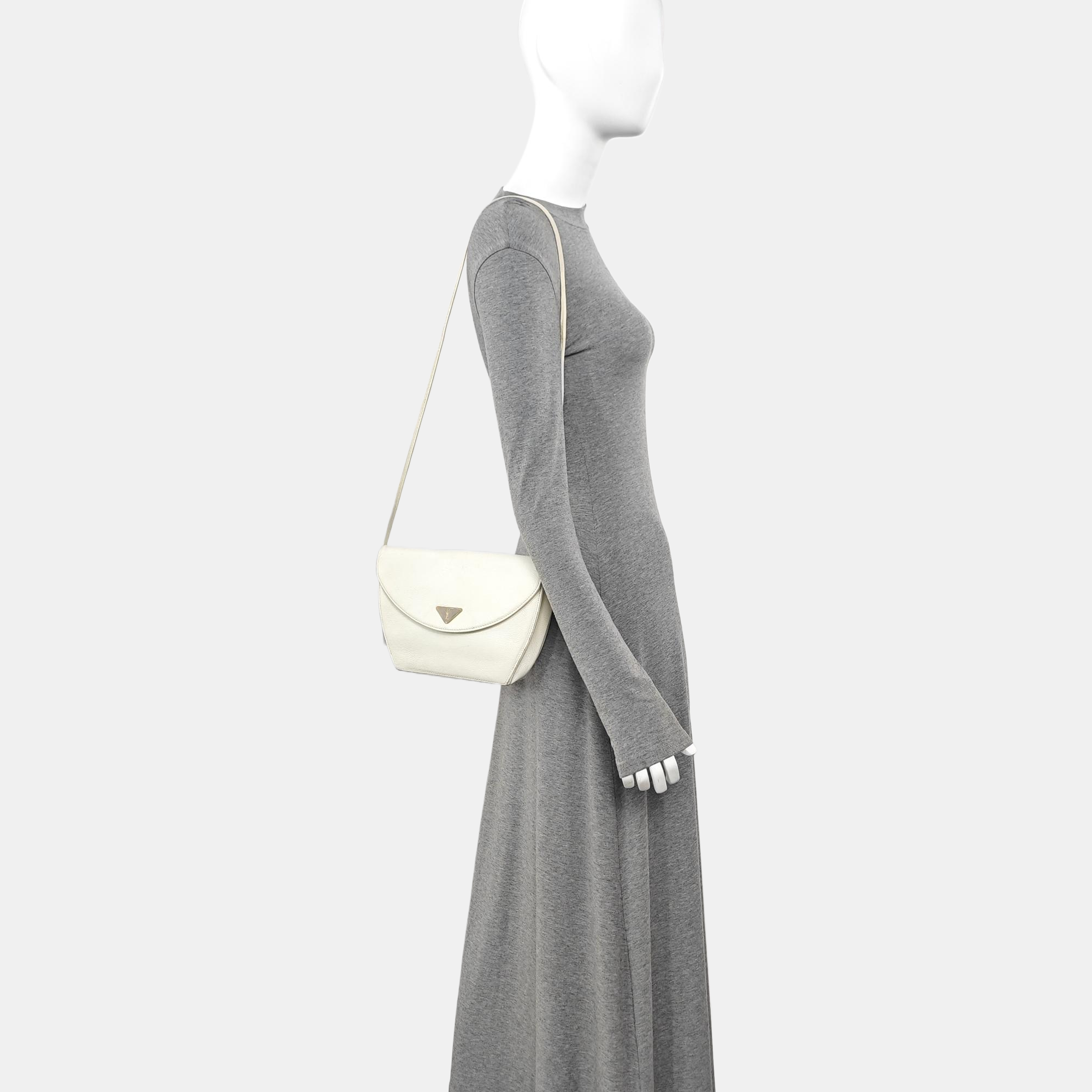 Calfskin Shoulder Bag White