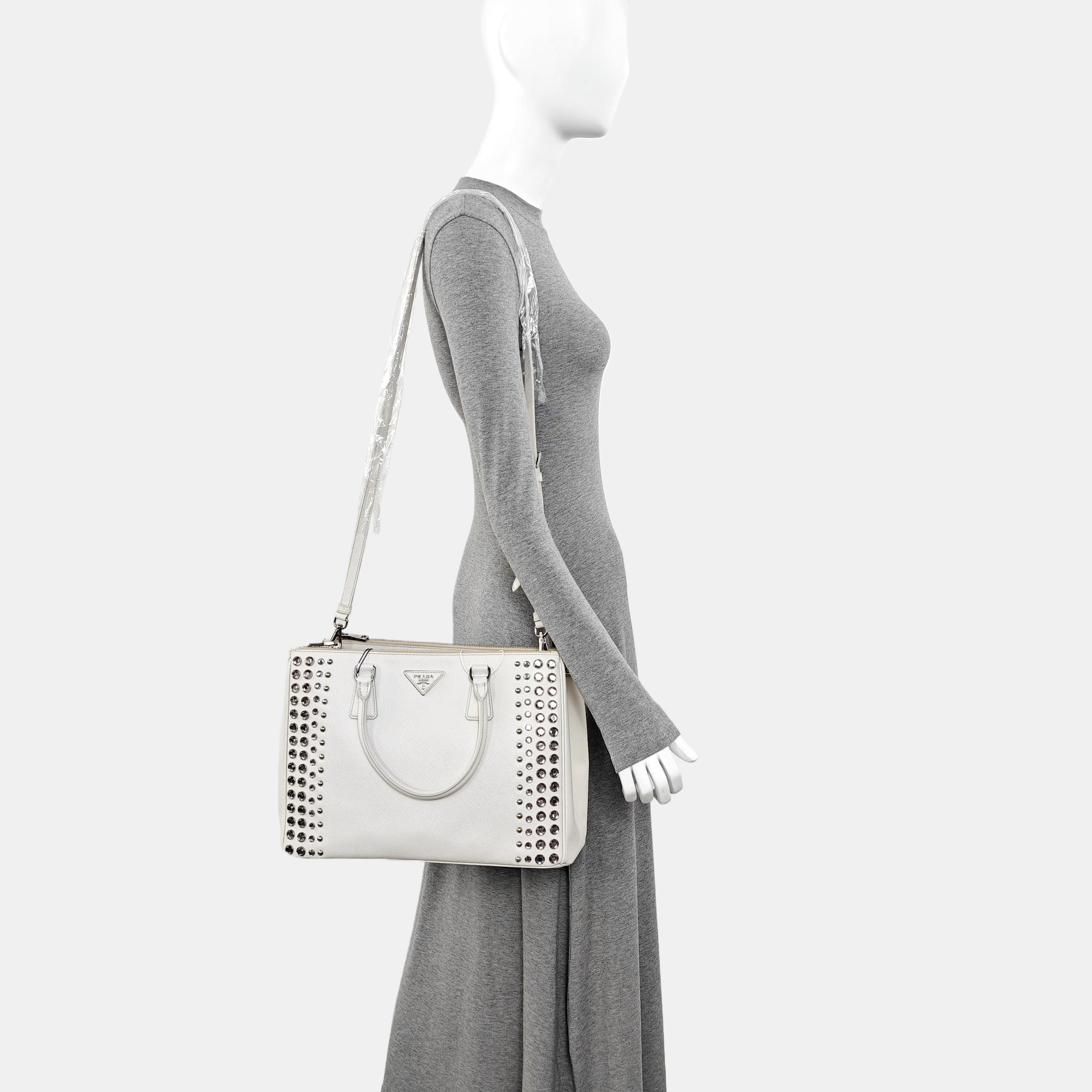 Galleria Extra Large Saffiano Calfskin White