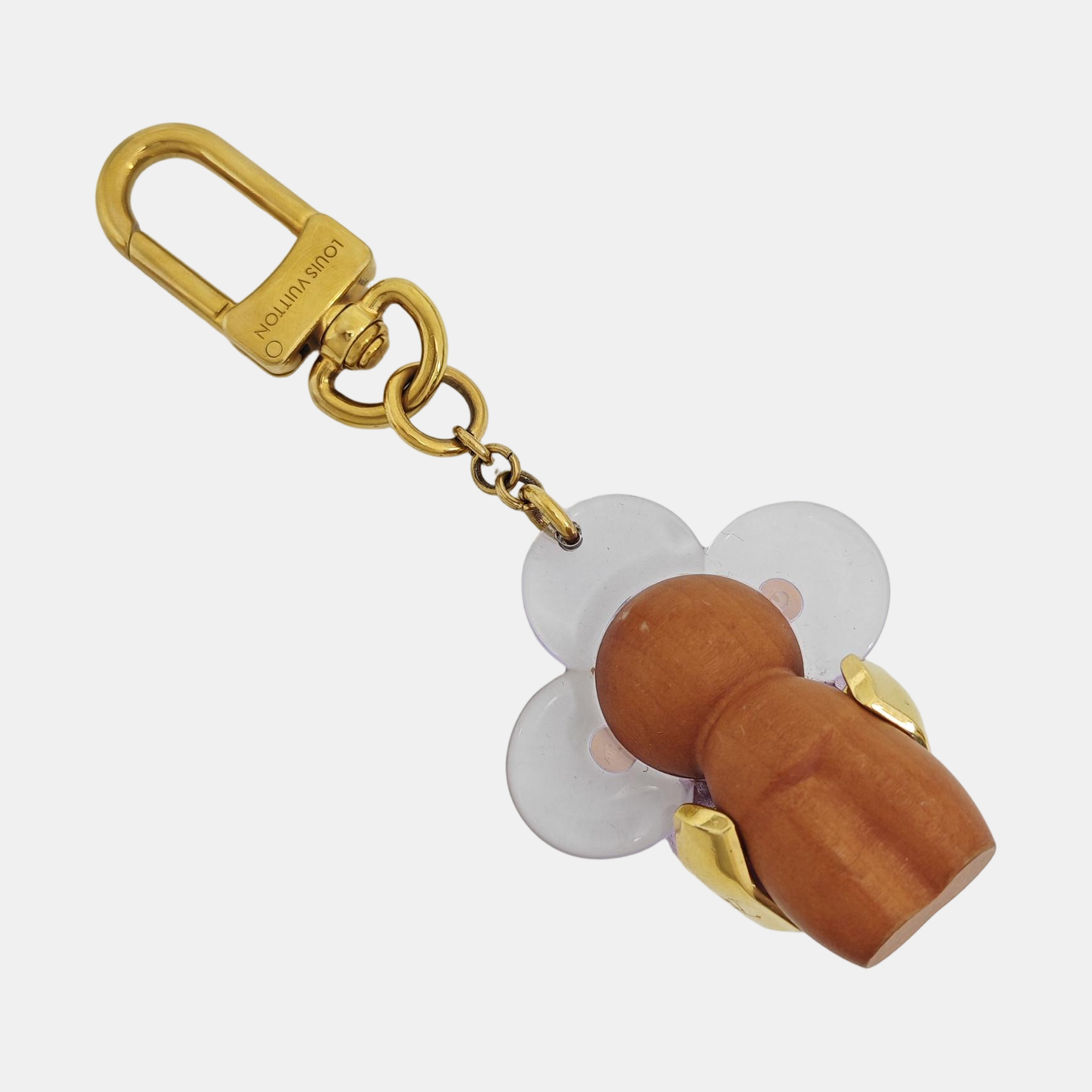 Synthetic Bag Charm Brown