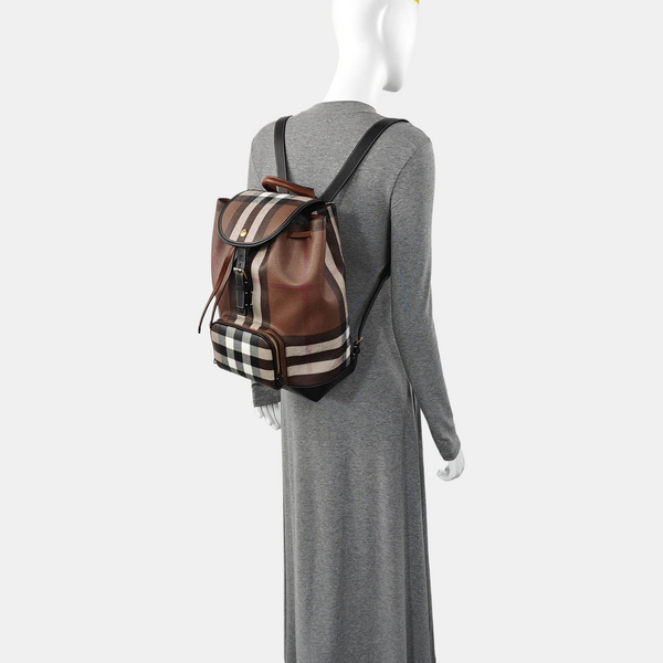 Coated Canvas Backpack Brown