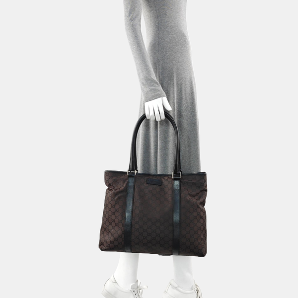 Monogram Canvas Tote Bag Brown