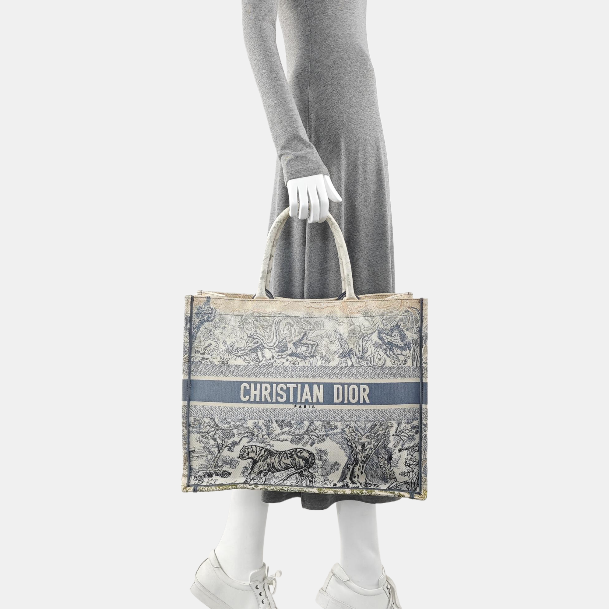 Book Tote Large Canvas Blue