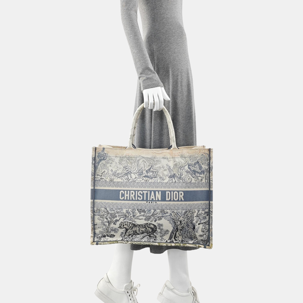 Book Tote Large Canvas Blue