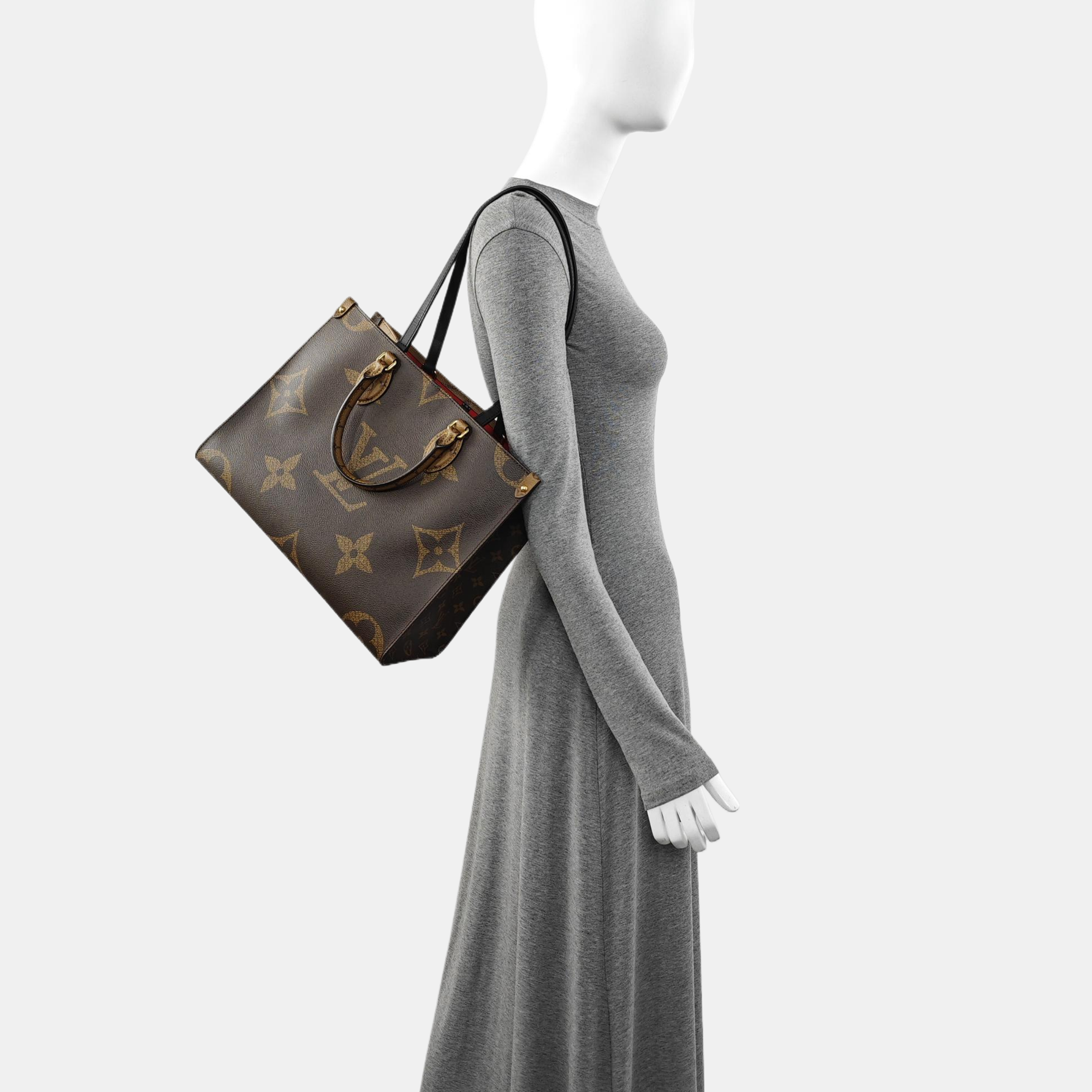 Authenticated pre-owned  ONTHEGO MM Monogram Coated Canvas Brown - Tote Bag at Looply