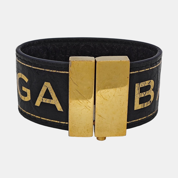 Leather Black Bangle