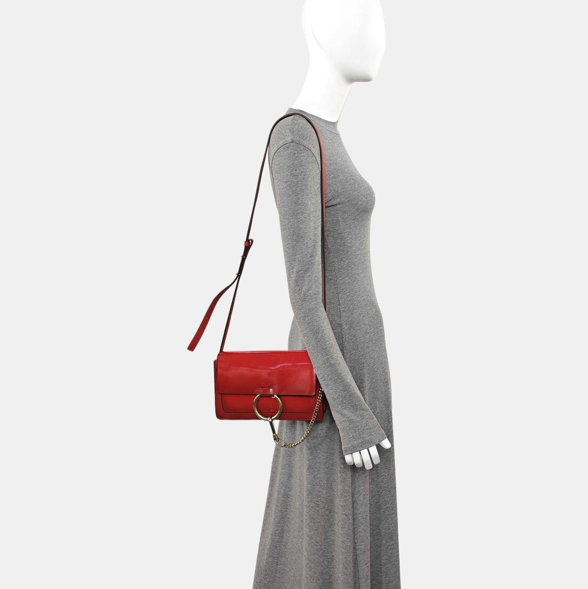 Faye Small Patent Leather Red