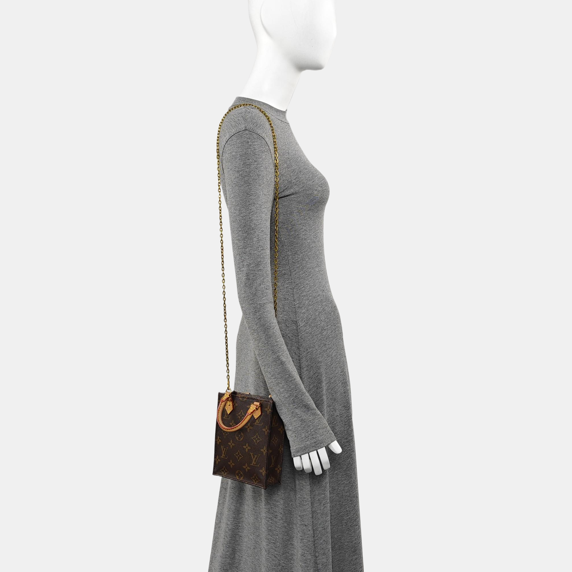 SAC PLAT Mini Monogram Coated Canvas Brown