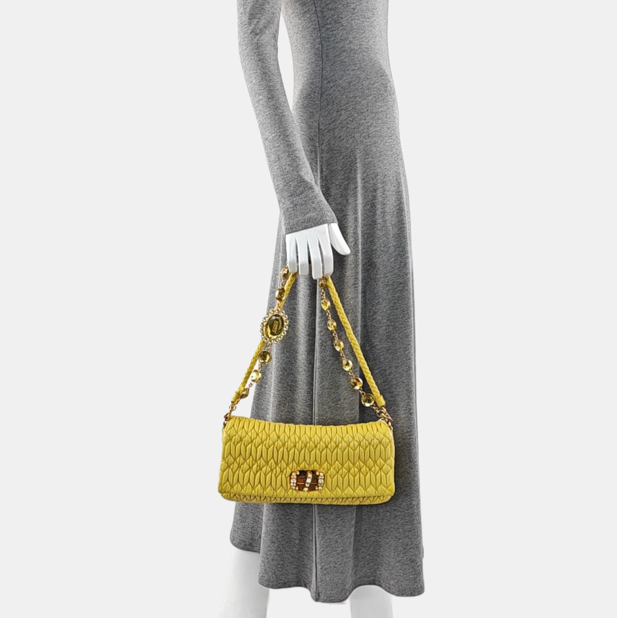 Crystal Quilted Lambskin Yellow