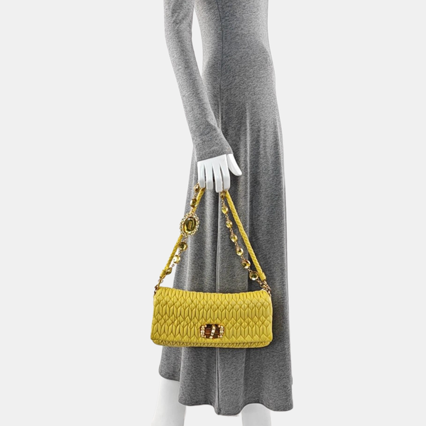 Crystal Quilted Lambskin Yellow