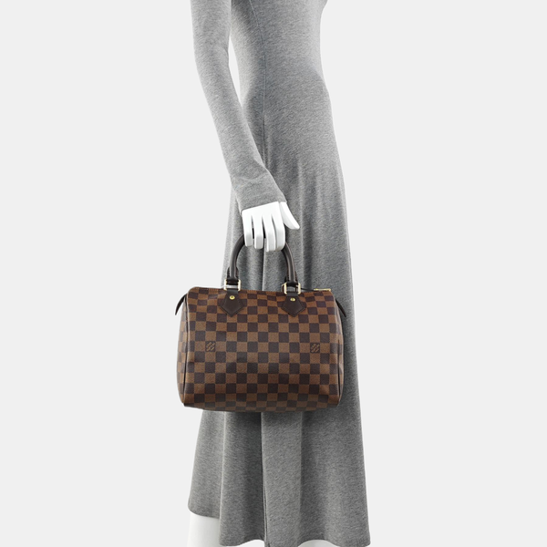 SPEEDY 25 Damier Ebene Coated Canvas Brown