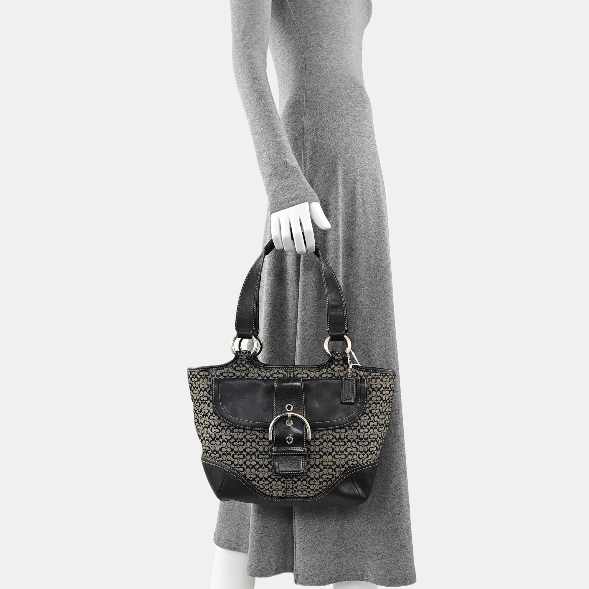 Monogram Canvas Tote Bag Gray